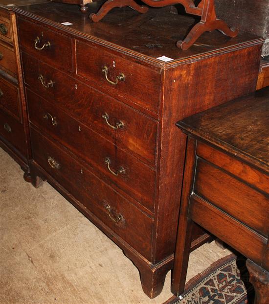 George III oak chest of drawers